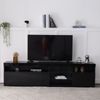 Merax Schwarz moderner TV-Schrank, helles Panel, variable LED-Beleuchtung, Wohn- und Esszimmer 180cm Bild 3