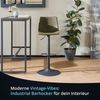 KHG Barhocker 6er Set 360° drehbar höhenverstellbar (61-82cm) Kunstleder Grün Industrial Look | Drehstuhl Barstuhl mit Rückenlehne Fußstütze 110kg belastbar Bild 3