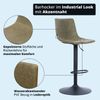 KHG Barhocker 6er Set 360° drehbar höhenverstellbar (61-82cm) Kunstleder Grün Industrial Look | Drehstuhl Barstuhl mit Rückenlehne Fußstütze 110kg belastbar Bild 2