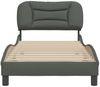 vidaXL Bettgestell ohne Matratze "Hvar" Dunkelgrau 80x200 cm Stoff 3207731 Bild 4