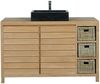 Badmöbel Set Lomma Teak Massivholz - Breite vom Unterschrank: 90 cm - Breite vom Spiegel: 90 cm - Anzahl der Hochschränke: ohne Hängeschrank - Handtuchhalter: ohne Handtuchhalter Bild 2