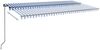 vidaXL Markise Manuell Einziehbar 600x350 cm Blau und Weiß 3069236 Bild 3