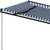 vidaXL Markise Manuell Einziehbar 600x350 cm Blau und Weiß 3069236 Bild 5