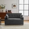 Merax Doppelschlafsofa, Zweisitziges Sofa, verstellbare Rückenlehne, Chenille-Stoff, hochdichter Schaumstoff, Wohnzimmersofa, Sofa mit Bettfunktion, Grau Bild 2
