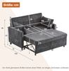 Merax Doppelschlafsofa, Zweisitziges Sofa, verstellbare Rückenlehne, Chenille-Stoff, hochdichter Schaumstoff, Wohnzimmersofa, Sofa mit Bettfunktion, Grau Bild 4