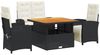 vidaXL 4-tlg. Garten-Essgruppe mit Kissen Schwarz Poly Rattan 3277321 Bild 2