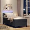 vidaXL LED Boxspringbett Dunkelgrau und Weiß 90 x 200 cm Cordstoff 3337584 Bild 5