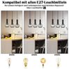 Nettlife Pendelleuchte Vintage Esstisch Glas Schwarz Industrial E27 Wohnzimmer, Höhenverstellbar, LED wechselbar, Esstischlampe für Wohnzimmer Küche Bild 4