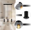 Nettlife Pendelleuchte Vintage Esstisch Glas Schwarz Industrial E27 Wohnzimmer, Höhenverstellbar, LED wechselbar, Esstischlampe für Wohnzimmer Küche Bild 2