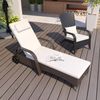 Outsunny Gartenliege mit 5-Fach verstellbarer Rücklehne, Polsterauflage, Rollen, Kissen, Liege, 1 St, Sonnenliege, 160 kg belastbar, für Garten, 200x73x30-103cm, Kaffeebraun Bild 5