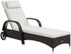 Outsunny Gartenliege mit 5-Fach verstellbarer Rücklehne, Polsterauflage, Rollen, Kissen, Liege, 1 St, Sonnenliege, 160 kg belastbar, für Garten, 200x73x30-103cm, Kaffeebraun Bild 4