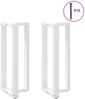 vidaXL Bartischbeine T-Form 2 Stk. Weiß 40x35x(100-101) cm Stahl 4013085 Bild 3
