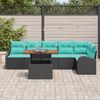 vidaXL Garten-Sofa-Set mit Speicher 7 pcs Schwarz Poly Rattan 3358335 Bild 3