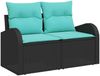 vidaXL Garten-Sofa-Set mit Speicher 7 pcs Schwarz Poly Rattan 3358335 Bild 4