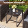 COSTWAY Balkonset, (3-tlg), Rattan Gartenmöbel mit 2 Stühle & Tisch, 2 Personen Bild 3
