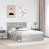 vidaXL Bettrahmen Graues Sonoma 135 x 190 cm Massives Kiefernholz 3411024 Bild 3
