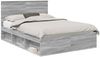 vidaXL Bettrahmen Graues Sonoma 135 x 190 cm Massives Kiefernholz 3411024 Bild 2