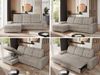 L-förmige Ecksofa mit gesteppter Sitzfläche und Rückenlehne, verstellbare Rückenkissen, Schlaffunktion und Bettkasten - MADRITO - Beige Stoff - linke Seite Bild 2