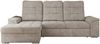 L-förmige Ecksofa mit gesteppter Sitzfläche und Rückenlehne, verstellbare Rückenkissen, Schlaffunktion und Bettkasten - MADRITO - Beige Stoff - linke Seite Bild 4