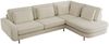 CALENO L-Form Ecksofa 317x225 cm, Massivholz-Rahmen & Wellenfedern, Sitzhöhe 51 cm, modernes Polstersofa rückenecht bezogen & freistehend - Creme Strukture - Rechts Seite Bild 5