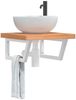 vidaXL Waschbeckenregal Wandmontage Stahl und Massivholz Buche 3302430 Bild 1