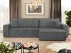 Mirjan24 'Kobaro Maxi' Ecksofa mit Bettkasten und Schlaffunktion, Cord dunkelgrau, 82 x 145 x 272 cm Bild 3