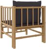 vidaXL Gartensessel mit Dunkelgrauen Kissen Bambus 362311 Bild 5
