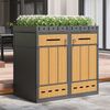 Mülltonnenbox, Mülltonnenunterstand mit Hochbeet, 120L 240L, wetterfest, Container, Abfallbehälter, Tonnenhaus, Gartenbox, abschließbare Müllbox (2 Tonnen) Bild 4