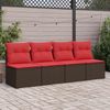 vidaXL 2-tlg. Garten-Sofagarnitur mit Kissen Braun Poly Rattan Akazie 3325250 Bild 3