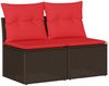 vidaXL 2-tlg. Garten-Sofagarnitur mit Kissen Braun Poly Rattan Akazie 3325250 Bild 2
