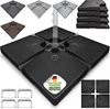 tillvex® Sonnenschirmständer Granit-Grau 90 Liter / 120 kg – 4-teilig für Ampelschirm inkl. Metallverbinder | Schirmgewicht befüllbar mit Wasser oder Sand | Schirmständer Ampelschirmständer wetterfest Bild 1