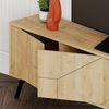 Dmora Fernsehschrank OlgadiKiev, Ständer für Wohnzimmerfernseher, Niedriges Wohnzimmer-Sideboard, TV-Ständerbasis, 180x30 h50 cm, Eiche Bild 4