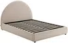 Vente-unique - LIRIMO Bett SamtStoff Beige - B 204 cm x H 111 cm x L 155 cm Bild 3