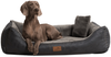 FLOYD Velours-Plüsch Orthopädisches Hundebett - 80x60cm, 03 Schwarz Bild 2