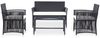 vidaXL 4-tlg. Garten-Lounge-Set mit Auflage Poly Rattan Schwarz 46434 Bild 2