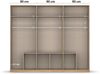 rauch Kleiderschrank, Drehtürenschrank BINGEN, 6-türig, 4 Spiegeltüren teilaufgelegt, 8 Schubkästen, Eiche Sonoma, 271 x 229 x 54 cm Bild 5