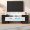 TV-Schrank Hochglanz Weiß Beton mit LED-Beleuchtung, Multimedia-Sideboard, moderne Wohnzimmerschrank Bild 5