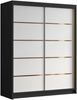 Kleiderschrank mit Goldverzierung Femosa IV mit zwei Schwebetüren (Farbe: Schwarz / Weiß) Bild 2