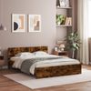 Doppelbett, Bettgestell Modernen mit Kopfteil Räuchereiche 150x200 cm d1061e Bild 2
