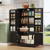 Küchenschrank aus MDF mit LED-Sensorlicht & verstellbaren Böden, 120x60x40 cm, Schwarz Bild 3
