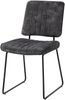 Kufenstuhl >LIAM< 4er Set in Anthrazit aus Vintage Samtstoff 45x83x61 cm (BxHxT) Bild 4
