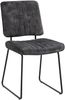 Kufenstuhl >LIAM< 4er Set in Anthrazit aus Vintage Samtstoff 45x83x61 cm (BxHxT) Bild 2