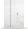 rauch Kleiderschrank; Drehtürenschrank CELLE, 3-türig, Hochglanz alpinweiß, 136x210x54xcm Bild 2