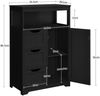 Yaheetech Badkommode mit Schubladen und verstellbarem Regalbrett, Holz, 86,5 x 29,5 x 55,5 cm, Schwarz Bild 4