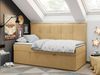 Kinderbett BANCO, Boxspringbetten für Kinderzimmer, Jugendbett, Einzelbett mit Matratze - Gelb Stoff - Topper Visco Bild 3