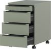 GERMANIA Rollcontainer Mailand, mit 4 Schubladen, optional mit Schubladendämpfung, Utensilienfach, 42x63 cm, Made in Germany Bild 3