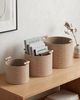 Aufbewahrungskorb 3er Set ARAM Kunstleder Beige Bild 3