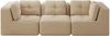 Ecksofa aus Cord, modulares 3-Sitzer-Sofa mit tiefer Sitzfläche, 297 x 104 x 69 cm, beige Bild 5