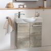 FACKELMANN SBC STANFORD Waschbeckenunterschrank Gäste WC 55 cm breit, Braun hell, 2 Türen Bild 2