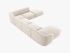 Micadoni 6-Sitzer Samtstoff Ecke rechts Sofa Miley | Beinfarbe Black Plastic, Helles Beige Bild 3
